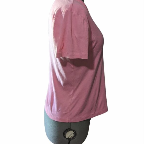 Liz Claiborne Pink & Brown V-Neck Pima Cotton T-shirt Set, Large - Picture 5 of 12